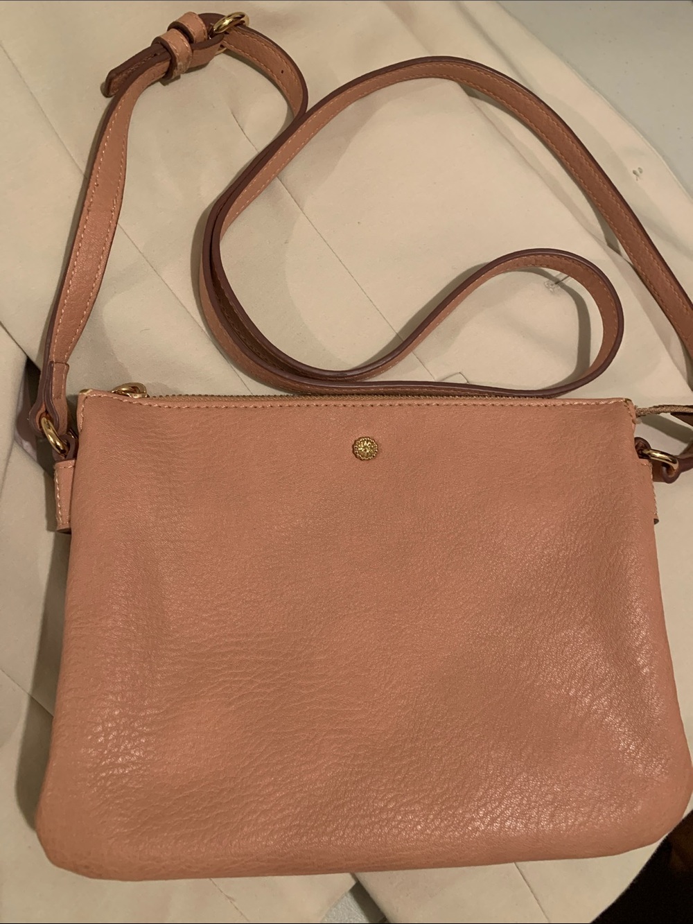 LC Lauren Conrad Blush Pink Leather Crossbody Bag